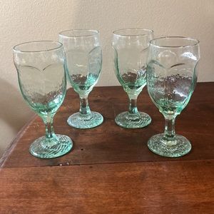 Light green Louise Wine Glasses, Set of 4 Act like uranium .